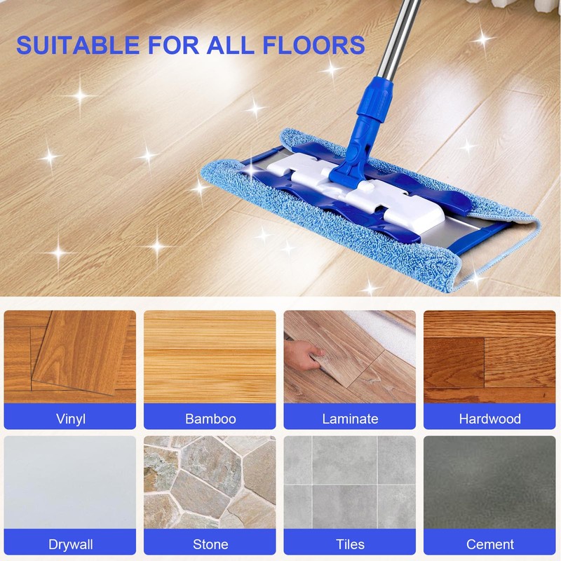 Microfiber Mop Pads Cloth Compatible with MR-SIGA Professional Mop,Floor Cleaning