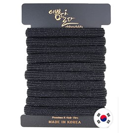 EBBMDALDA Korea Hair Ties Black Wide 10 Pcs (Made in KOREA)