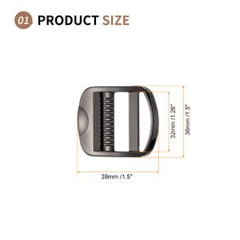 SUIKIHUM 4 Pack Metal Ladder Lock Buckles, 3/4 Inch Tri-Glide Lock Slider Buckle Adjustable, Strap Release Buckles Zinc Alloy for Backpack Strap Accessories, Gunmetal