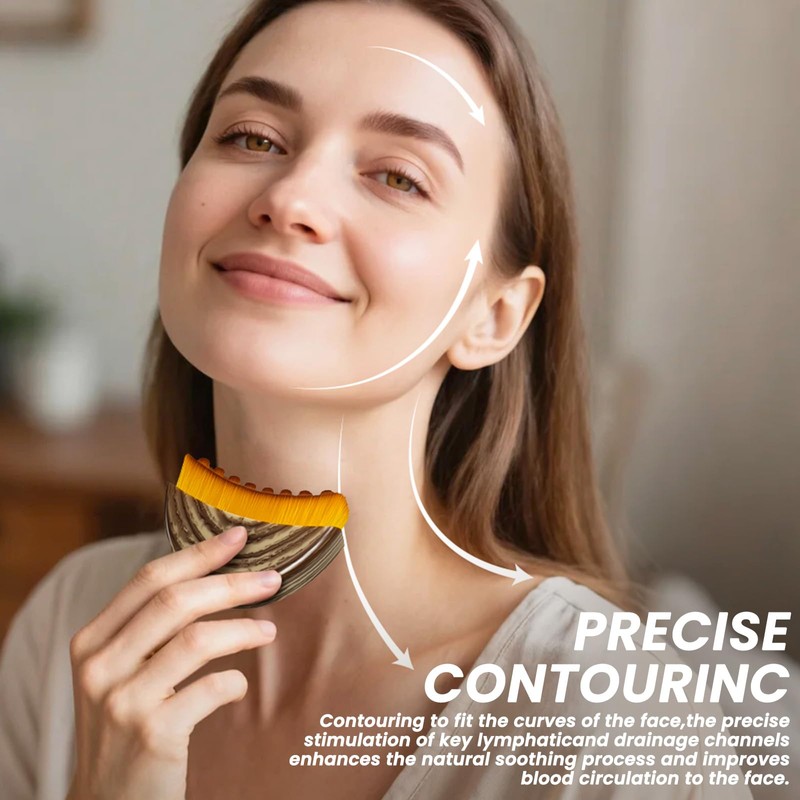 Lymphatic Contour Face Brush,Dry Brushing Face Brush, Lymphatic Drainage Massager