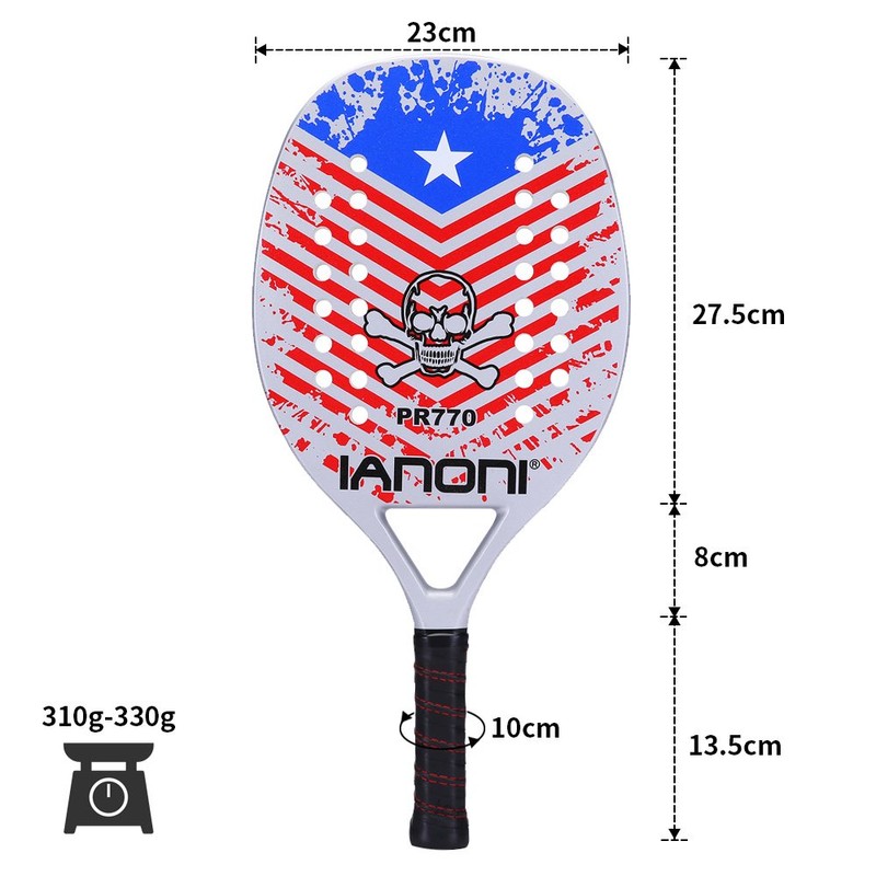IANONI Beach Tennis Racket,Carbon Fiber Grit Face with EVA Memory