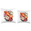 Goldfish Flowers Tees Flowers Fancy Goldfish Fantasy Art Design Throw