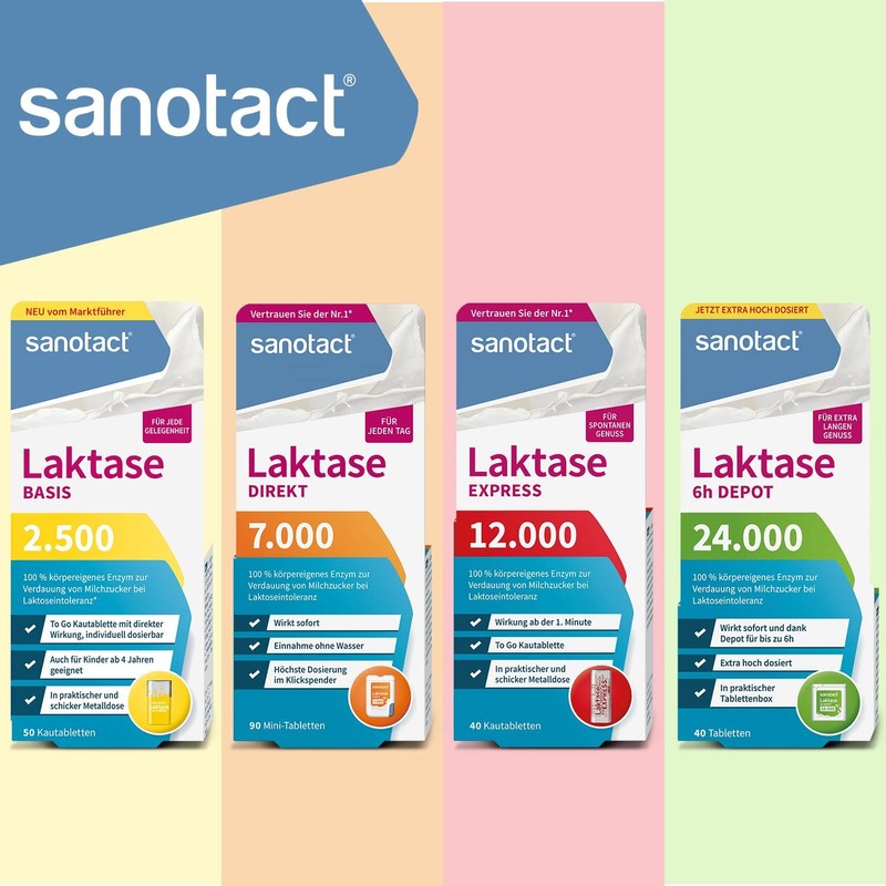 sanotact Lactase 7,000 direct (90 mini lactase tablets) • Lactose
