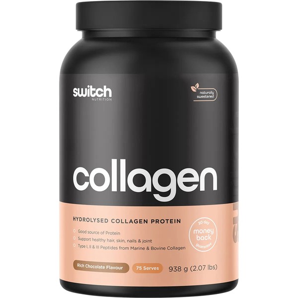 vendor-unknown Switch Nutrition Hydrolysed Collagen Protein Rich Chocolate 938g