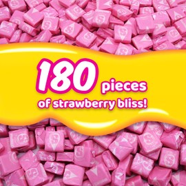 Strburst All Pink Chewy Candy - 2 Pounds Approx 180 Strawberry Candies - Bulk Candy Individually Wrapped Christmas Candy - Snacks for Kids and Adults - Pink Christmas Candy Bulk for Candy Buffet and Christmas Decoration