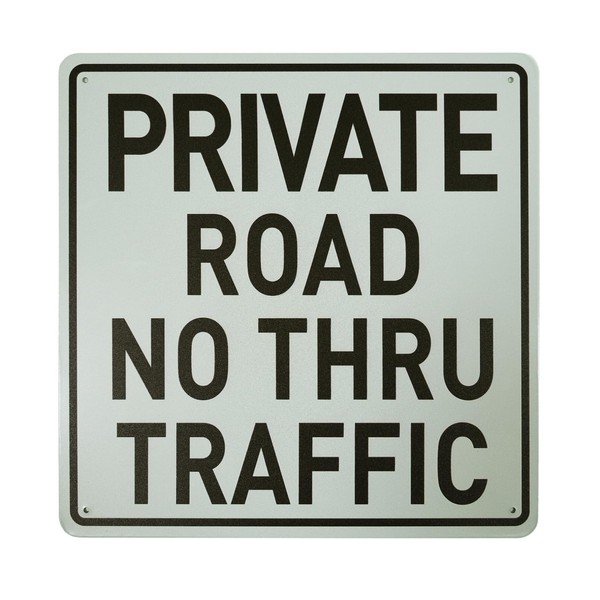 BTHUKO Private Road No Thru Traffic Sign, No Trespassing Sign,