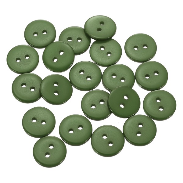 HARFINGTON 20pcs Resin Sewing Button, 12.5mm (1/2-inch) 2 Holes Round