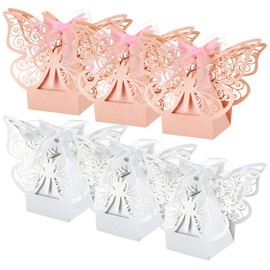 Kesote 50 Piezas de Caja de Mariposa Caja de Regalo Caja de Caramelo o Dulces para Bautizo, Fiestas, Boda y Cumpleaños