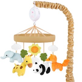 PIIKAGO Animals Crib Mobile - Safari Baby Mobile for Crib with 12 Lullabies for Boys & Girls, Musical Baby Mobile for New Borns, Nursery Mobiles, Fits Standard Cribs