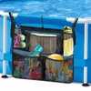 Cyiecw Pool Storage Bag with 3 Hooks, Removable Pool Storage