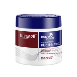 Karseell Blue Hair Color Depositing Mask, Deep Conditioner Treatment Intensely Hydrating, Refreshes Color & Tone 500mL