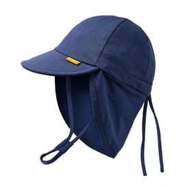 FURTALK Baby/Toddler Sun Hat, UPF 50+, UV Protection, Girls’ and Boys’ Summer Cap, Kids’ Beach Hat with Adjustable Chin Strap and Neck Flaps, darkblue