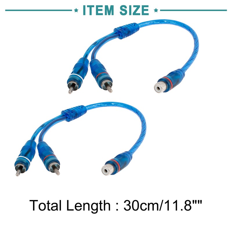 ACROPIX Car Audio RCA Y Splitter Adapter Cable 1 Female