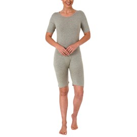 Normann Care Pflegebody Kurzarm - Unisex - mit diagonalem Reißverschluss am Rücken - 64612, Grösse:M, Farbe:grau