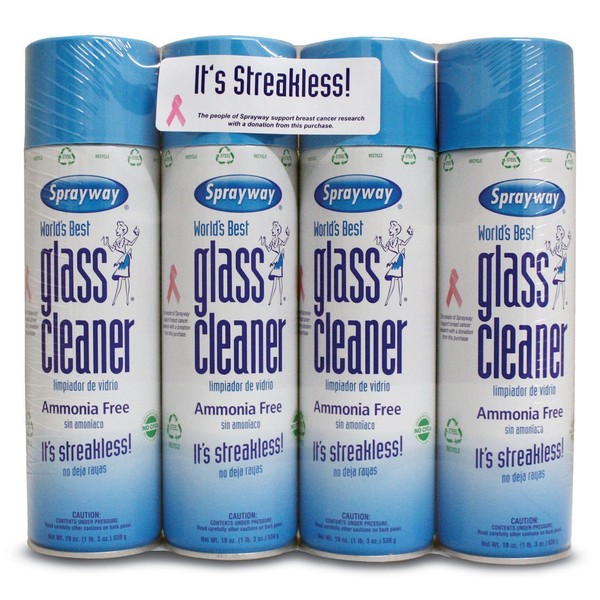 Sprayway Glass Cleaner - 4/19oz cans (3 Pack)