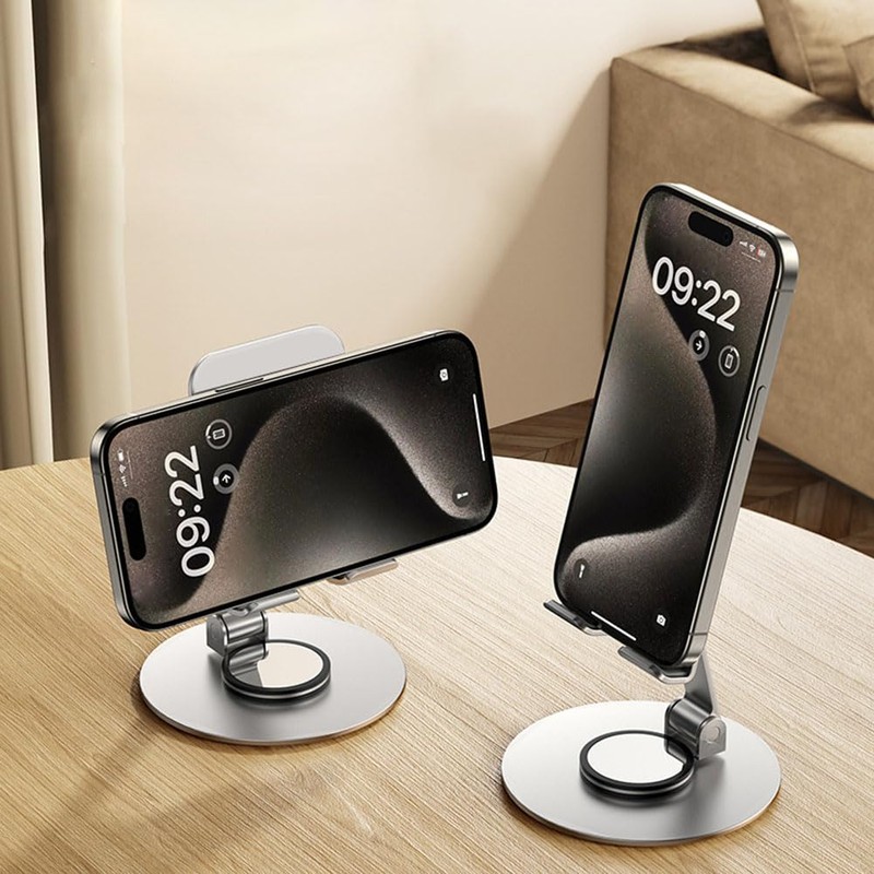 JUEJUEZI Foldable Cell Phone Stand, Metal Portable Phone Holder, Fully