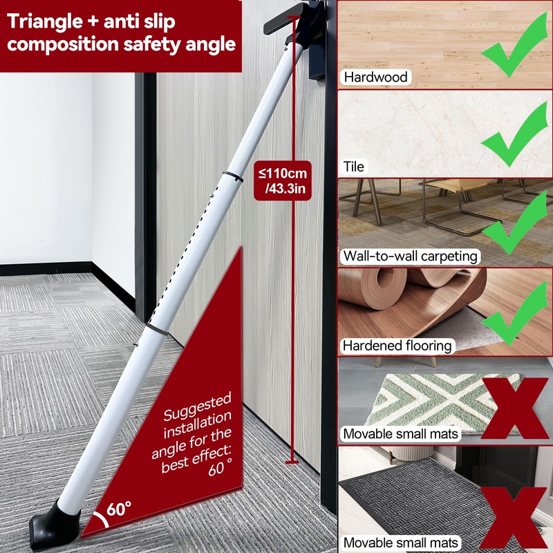 AceMining Upgraded Door Security Bar & Sliding Patio Bar, Heavy