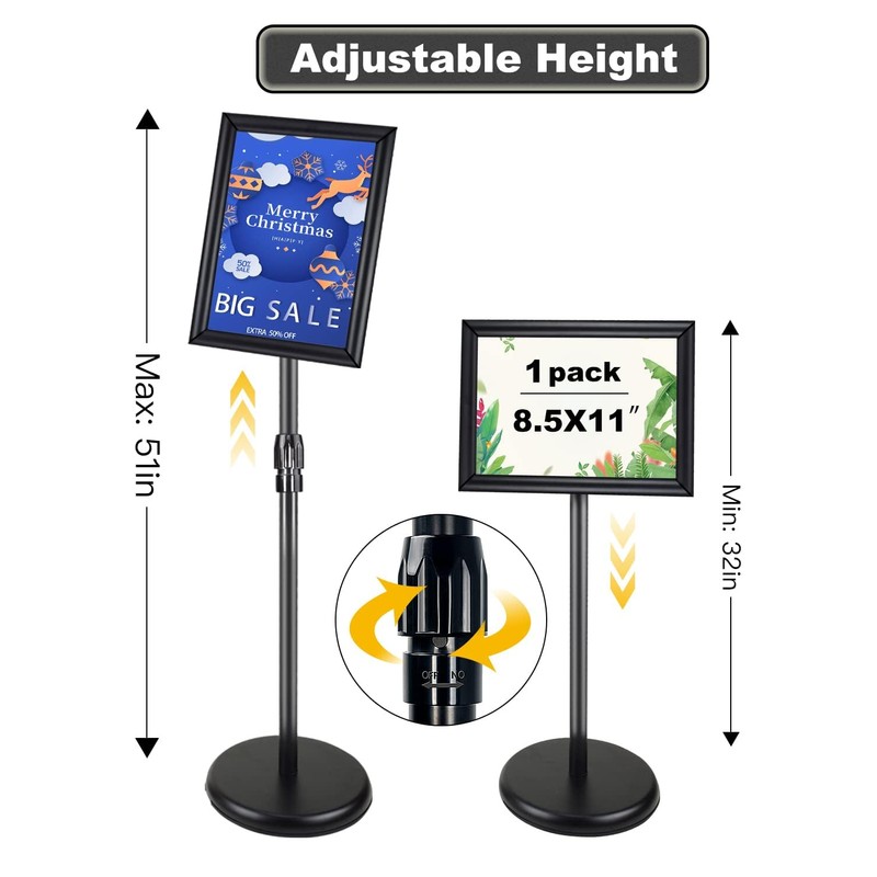 BURFERLY Sign Stands for Display, 8.5 x 11 InchesAdjustable Sign