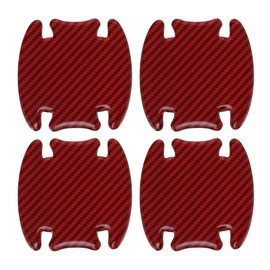 Motoforti Universal Car Door Handle Cup Cover Protection Film Reflective Stickers Anti-Scratch, Epoxy Resin, Red, 4 Pcs