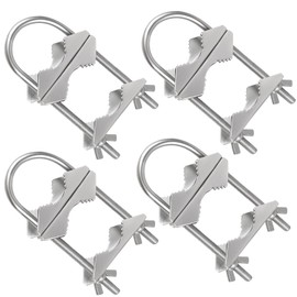 Dual Antenna Mast Clamp 4PCS, Galvanized Iron U-Bolt Mounting Bracket for Antennas, Surveillance Poles, Outdoor Equipment, and Flagpoles