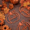 12 Pieces Thanksgiving Pumpkin Tabletop Wood Cutouts with Thankful Grateful