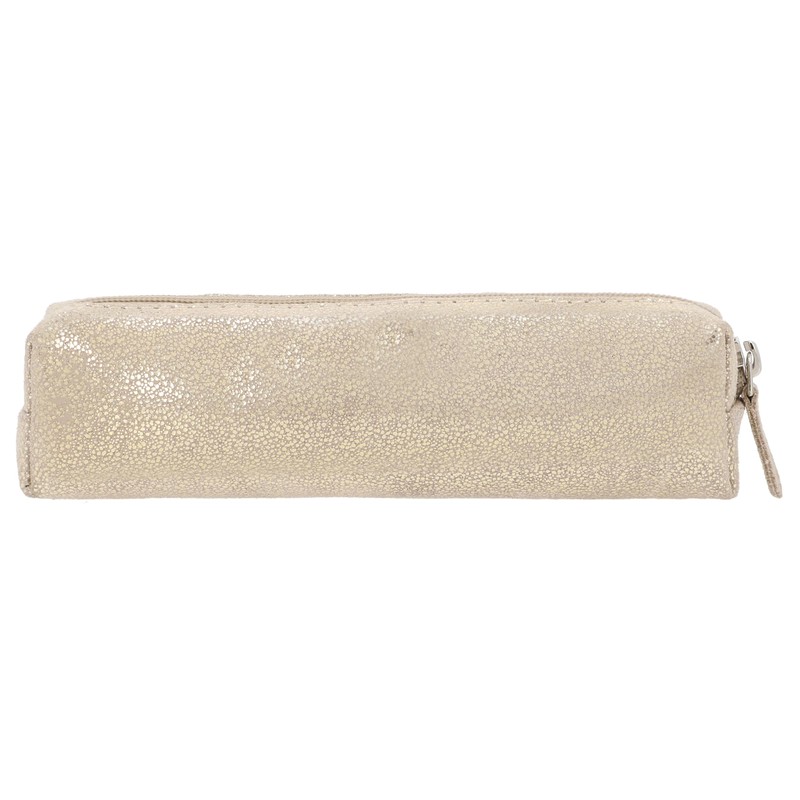 Gusti Addison Leather Pencil Case Silver Leather