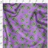 Soimoi Purple Moss Georgette Fabric Monstera Leaves Fabric Prints By