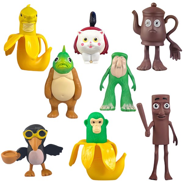 GWAWG 8PCS Italian Brainrot Action Figures Set,Tralalero Tralala-Inspired,Shark And Critter-Themed