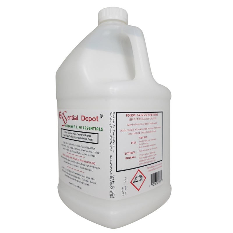 Essential Depot 10 lbs Bottle Food Grade Sodium Hydroxide Lye