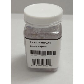 Triplett 100 pcs RJ45 End Pass Through Connector for CAT5e UTP Network Cable Gold Plated