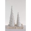 Creative Co-Op 18" Metallic Yarn Cone Silver Jingle Bells Tree,