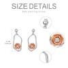 VONALA Rose Flower Earrings for Women, 925 Sterling Silver Rose