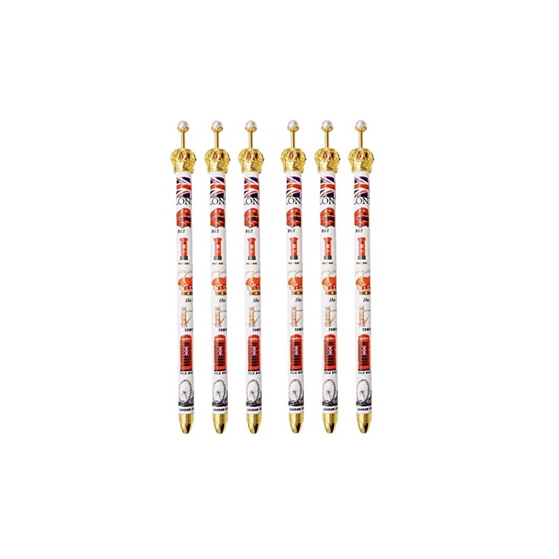 Souvenirs Set of 8 London Pens - London Landmarks Crown