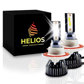 HELIOS H13 / 9008 Headlight Bulbs Led 18000 LM Super Bright Fan Cooling All In One Cool White Conversion Kit Hi/Lo (DC 9-30V) 6000K (36W x2) 30,000Hours over 200% Brighter, Braided Cable