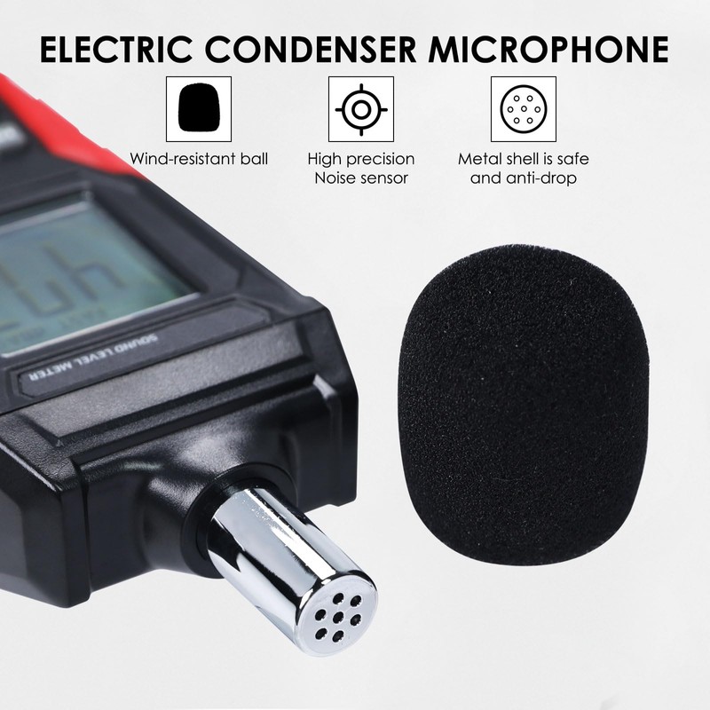 Decibel Meter, Sound Level Meter 30-130dB Digital Audio Noise Meter