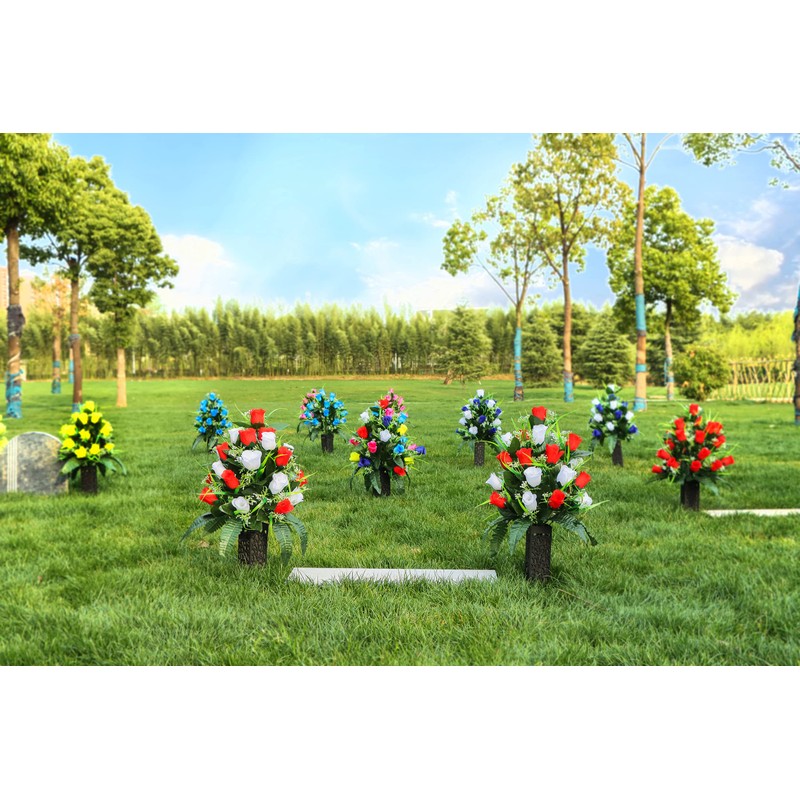Cemetery Vases with Spikes and Foam - Cemetery Flower Holders