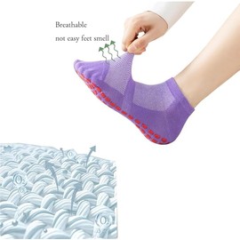 TBONEEY 5 Pares Calcetines Antideslizantes para Yoga, Pilates calcetas Con Puntos Antideslizantes Para Mujeres y Hombres Calcetines de Trampolín para Deportes de Interior, Ejercicio en Casa, Ballet