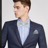 Medsuo Adjustable Bowtie, Men BowtiePre-Tied Bow Tie for Parties (Silver)