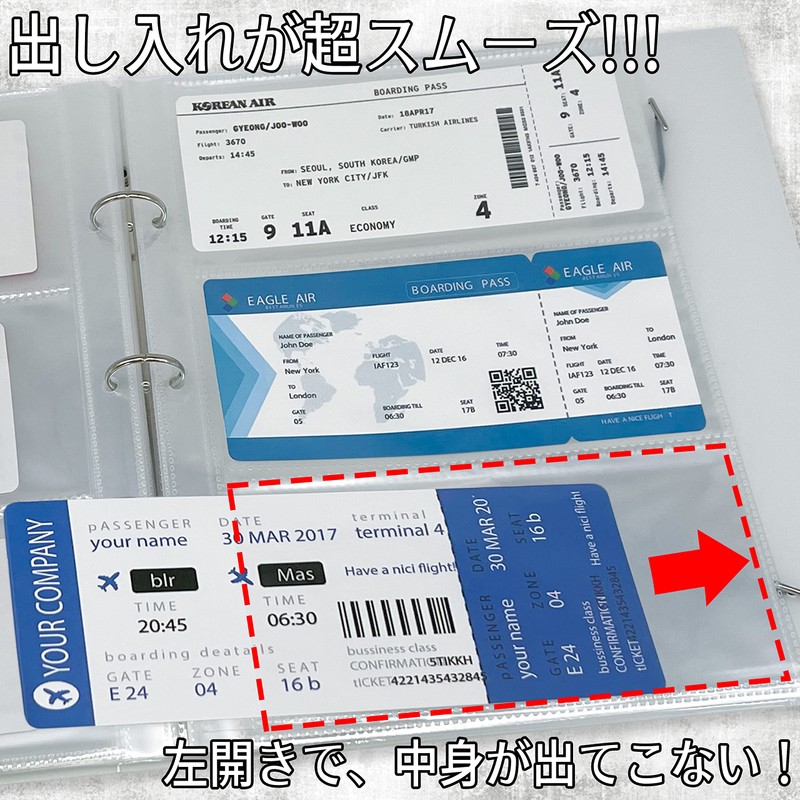 Ticket Storage Holder File 30 Pages - Holds Up to