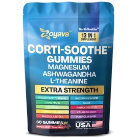 Mixed Berry Cortisol Support Gummies – Stress Relief, Relaxation & Mood Balance with Magnesium, L-Theanine, Lion’s Mane & 10+ Nutrients, 60 Gummies