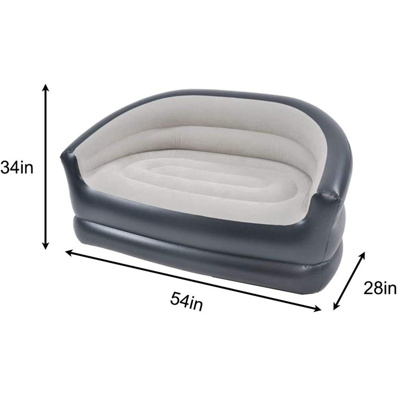 Yosogo Folding Portable Inflatable Double Sofa, Lazy Flocking Two-Seater Lounge