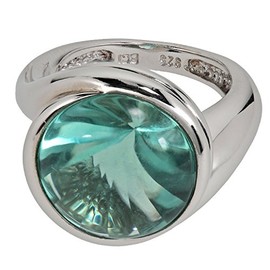 sogni d'oro Silberzeit Women's Ring 925 Sterling Silver with Fluorite Green, Genuine 925 silver, Fluorite