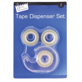 Just stationery Tape Dispenser Set, 3 Rolls, 6002