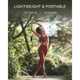 LIONSCOOL Pilates Ring Set – 14" Anti-Deformation Magic Circle with Padded Handles, Mini Ball, Resistance Bands, Guide & Bag (Pink)