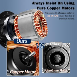 Hiorucet Upgraded 10 Inch Shutter Exhaust Fan for Garage, Greenhouse, Shop, Attics, Chicken Coop, Shed, Basement, 844CFM 1606RPM Low Noise Wall Mounted Louvered Exhaust Fan with 1.8 Meters Power Cord.