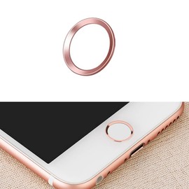Mikikit Stickers Home Button Sticker Universal Phone Home Button Home Key Fingerprint Recognition Compatible with- with Packaging (White Color with Rose Metal