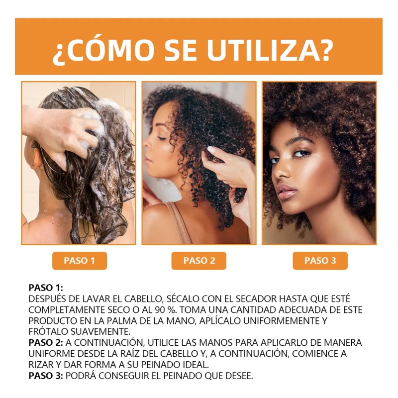 Rema Peinar Rizos Cabello Rizado Ondulado Suavizante
