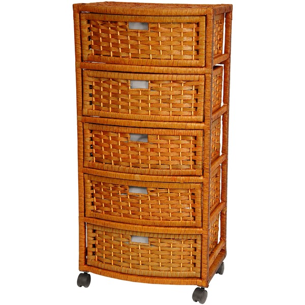 Oriental Furniture 37" Natural Fiber Chest of Drawers - Honey,Brown,