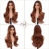 Copper Auburn Highlights Wig for Women,26 inch Long Wavy Wig