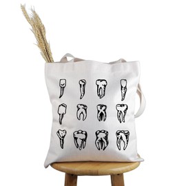 PWHAOO Future Dentist Gift Dental Tote Bag Dental Assistant Handbag Dental Sch-ool Stu-dent Gift (Dental T C)